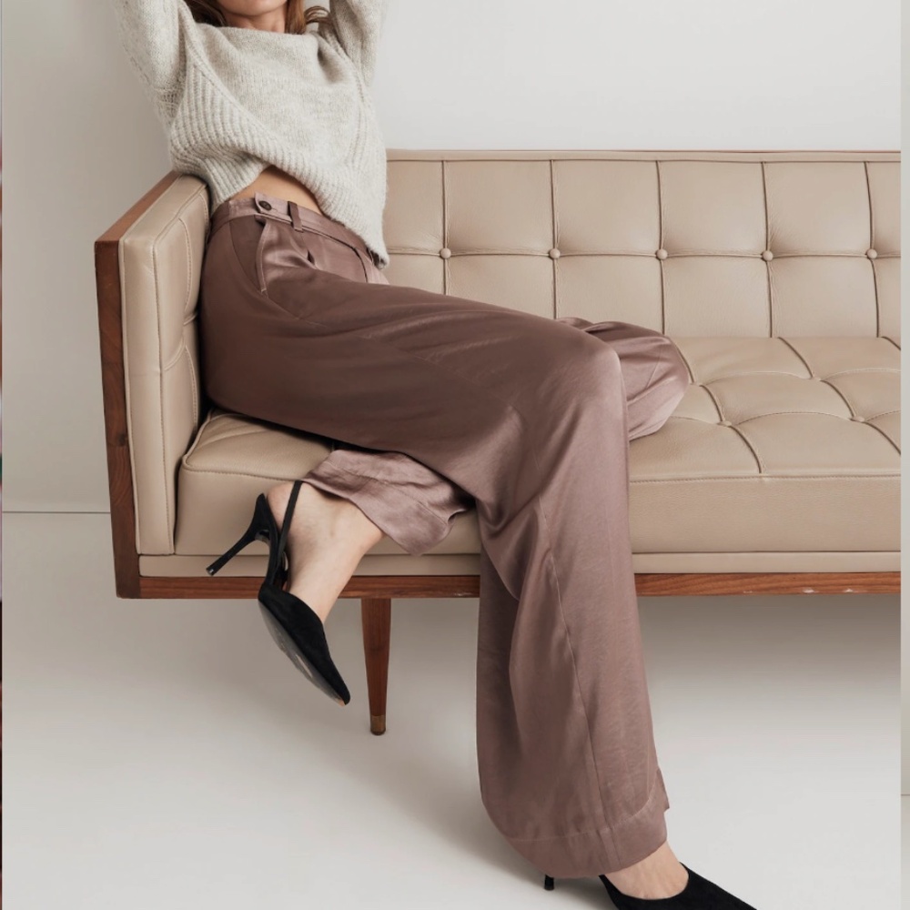 NWT Madewell The Harlow Wide-Leg Pant in Satin